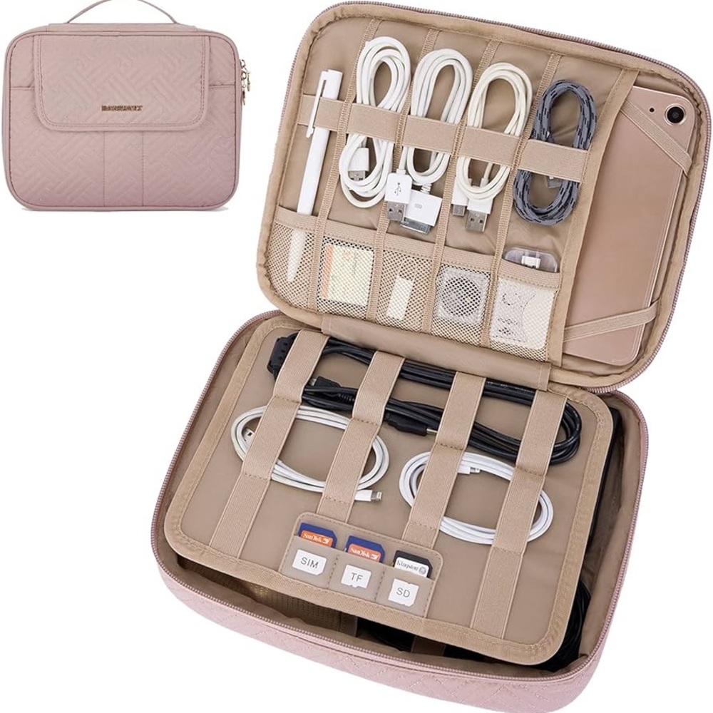 BAGSMART Pink Travel Electronics Organizer